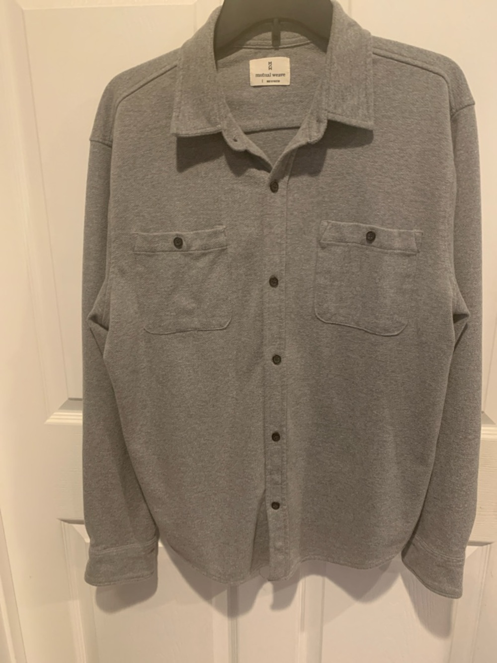 Men's Casual Button-Down Shirt in Gray by Mutual Weave